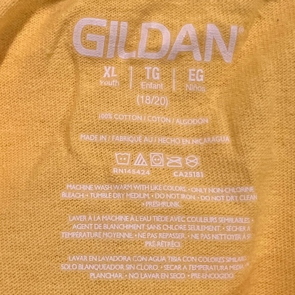 Gildan Youth XL Graphic Tee – Funny Pitbull Dad T-Shirt – Yellow - NWOT - Picture 3 of 3